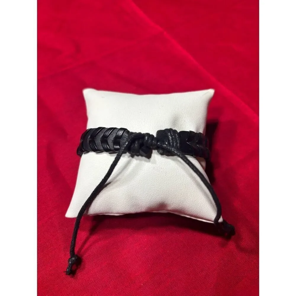 New! Decorative Leather Bracelet Men Wrap Handmade Wristband Adjustable